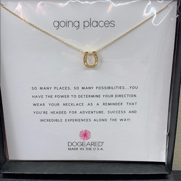 Dogeared Horse Shoe Gold Dipped Necklace - Picture 3 of 4